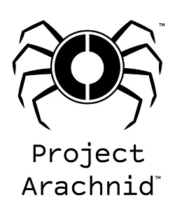 Das Logo des Projekt Arachnid zeigt eine stilisierte Spinne.
