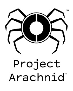 The logo of Projekt Arachnid shows a stylised spider.